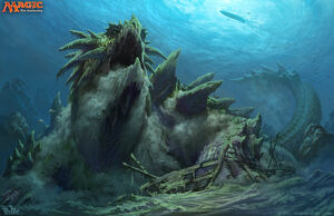 A depiction of a dragon turtle from Commander Legends: Battle for Baldur's Gate, by Brian Valeza.
