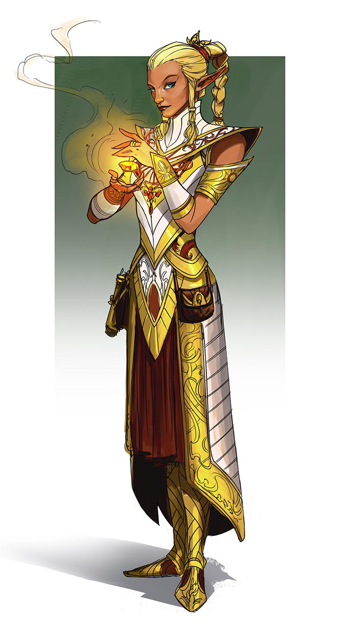 Золото эльфов. Солнечный Эльф ДНД. Солнечные эльфы. Sun Elf Paladin female Art.