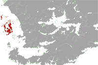 Map of Faerûn highlighting the Moonshae Isles.