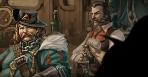 Mirt and Durnan in the Yawning Portal.