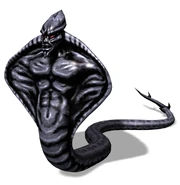 A black-scaled dark naga.