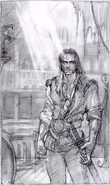 The sketch of the book's cover featuring Talbot Uskevren.