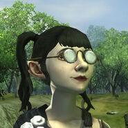 A gnome wearing a pair of spectacles.