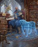 Mordenkainen with his faithful hound.