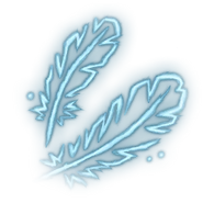 The symbol of the feather fall spell from Baldur's Gate III.