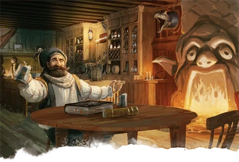 Volo welcomes people to his table at the Yawning Portal.