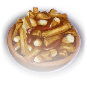 Baldurian poutine in gravy.