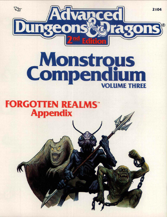 Monstrous Compendium Volume Three Forgotten Realms Appendix