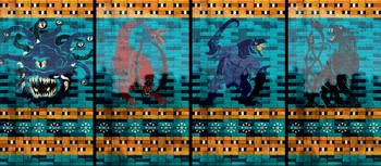Just a few of the terrible monsters that spectators could see escaping.