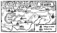 The map of Sembia from the Shadowstorm novel.