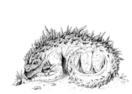 Concept art of a basilisk, from Baldur's Gate: Siege of Dragonspear.