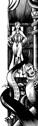 A priestess wearing the Girdle, dealing with some pesky interloper.