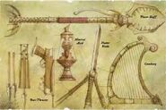 A pincer staff depicted alongside a variety of other items one could find in the Underdark.