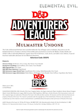 Mulmaster Undone