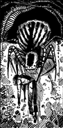 A watchspider dragging a victim back to its station.