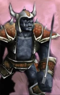 A gray-skinned orc from Neverwinter Nights.