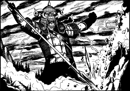 Gruumsh destroying the world to make lands for his people.