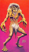 A depiction of a ghoul from the 1st edition accessory AD&D Monster Cards.