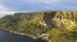 Aerial view of Fallowvee, showing boards laid out on the ground.