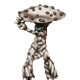 One pale mushroom man.