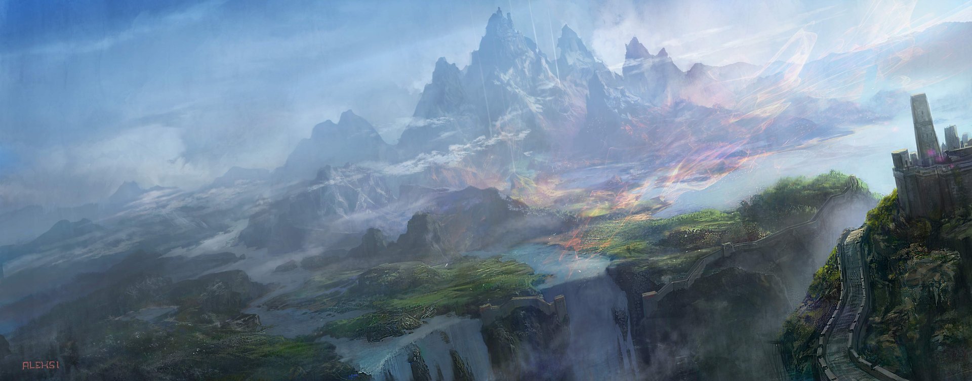 sunset mountains forgotten realms