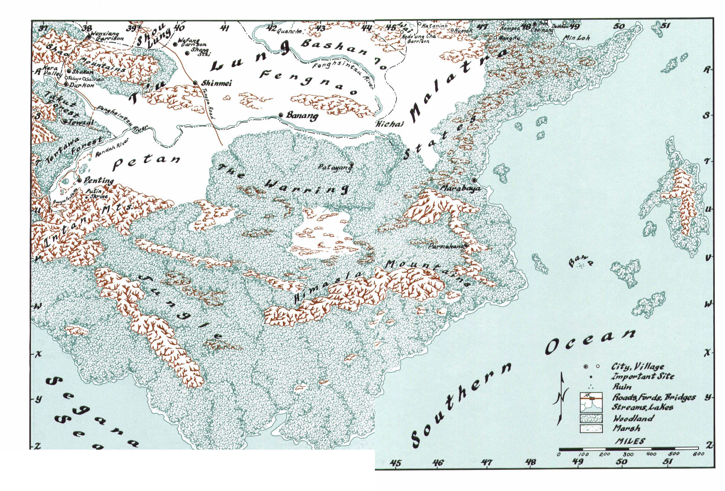 Advanced Dungeons & Dragons Forgotten Realms: Kara-Tur Trail Map