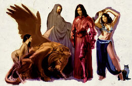 The Red Knight (second from right).