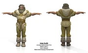 A hide outfit model, by Glenn Price.