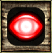 The blindness spell symbol from Icewind Dale II.