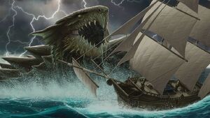 A depiction of a dragon turtle from Adventures in the Forgotten Realms, by Dan Scott.