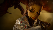 Lae'zel's in-game depiction.