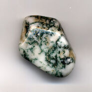 Tumbled moss agate.