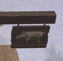 Boring pig sign
