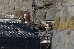 Lillis and Pine on the armored boat.