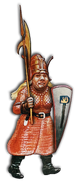 Not to be outdone by the Tempuran, this Flandalian priest wields her own halberd.