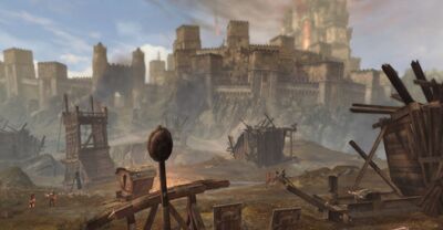 The siege of Helm's Hold, as depicted in the Neverwinter video game