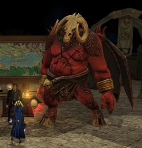 Orcus, after being summoned to the Prime Material plane by Maganus.