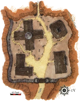 Overhead view of the bailey and the Adiir Gate.
