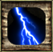 The symbol of the lightning bolt spell from Icewind Dale II.