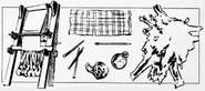 Some sewing needles are displayed alongside other products sold in Aurora's Whole Realms Catalogue.