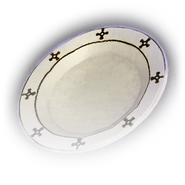 A decorated ceramic plate.
