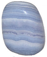 Blue banded agate cabochon.