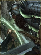 Titans of twilight cover.png (2.12 MB) Firbolg Tavis Burdun, with his magic bow, takes on a giant, from the cover of the novel The Titan of Twilight.
