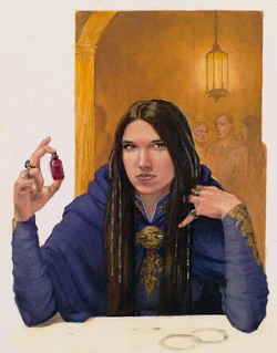 And his wife Mhaere Dryndilstann, offering a potion at the bar.