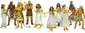 The priests of the Mulhorandi pantheon, all wearing sandals except for the priests of  and .