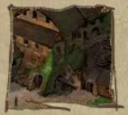 Aldcrown estate exterior, concept art by Vance Kovacs.