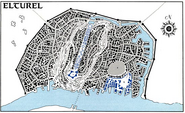 A map of Elturel in 1358 DR, with the location of High Hall marked. Click to expand.