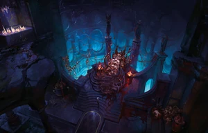 Yurgir's throne, concept.png (1.75 MB) Concept art of Yurgir's throne of skulls in the Gauntlet of Shar.