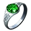 An emerald ring.