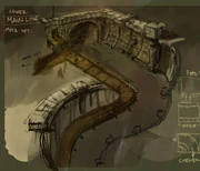 Archenbridge sewers, concept art by Vance Kovacs.
